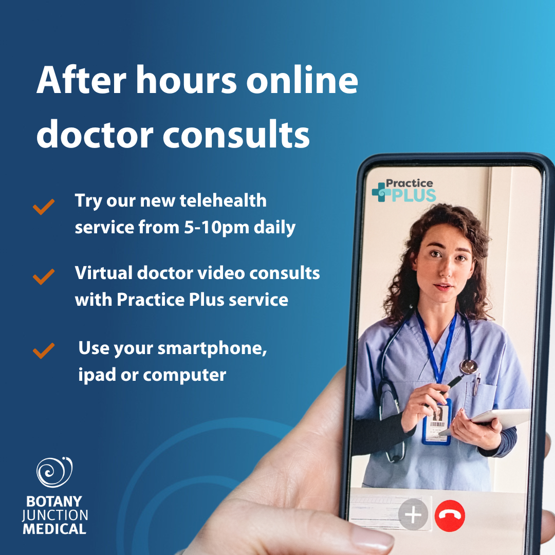 After hours doctor Practice Plus telehealth service Botany Junction